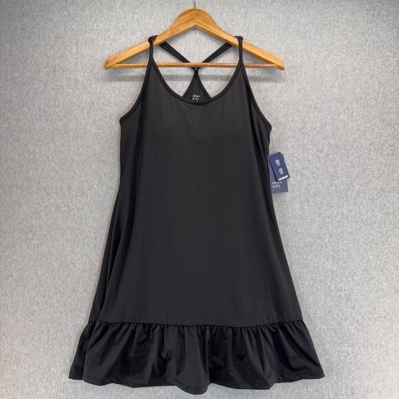 Crown & Ivy NWT Women's Large Black Performance Dress Athletic Racerback‎ Tennis - Picture 1 of 15